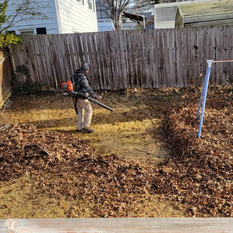 Lawn care professional working